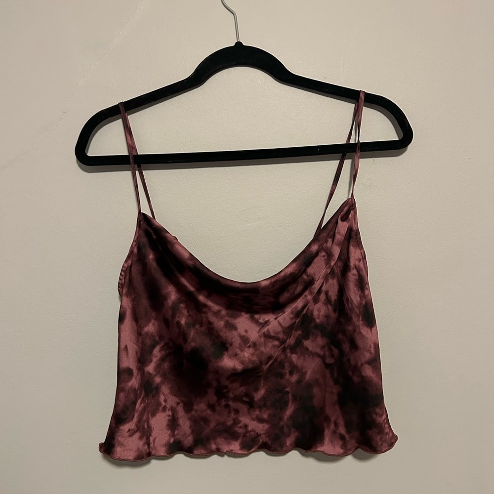 Urban Outfitters Tie-Dye Tank Top in Maroon and Black